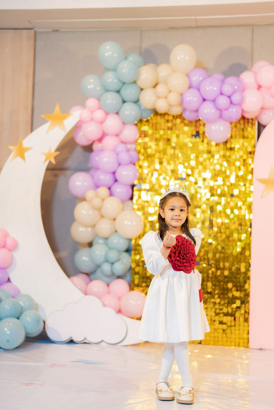 White Flower Dress full/half sleeve