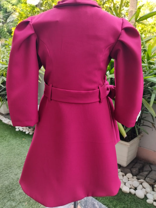 Marron Flower Belt Dress