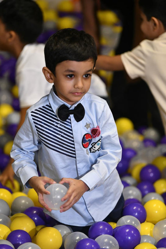 Blue Metallic Planets Shirt