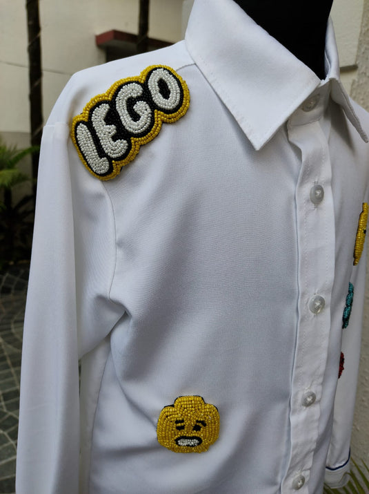 White Lego Theme Shirt