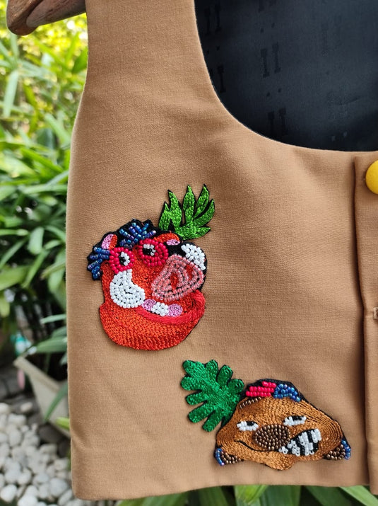 Beige Lion King Waistcoat