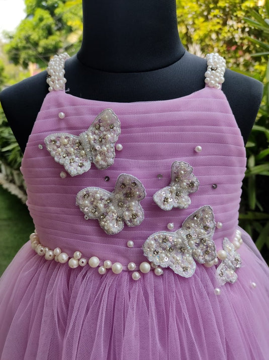 Lavender Butterfly Strappy Dress