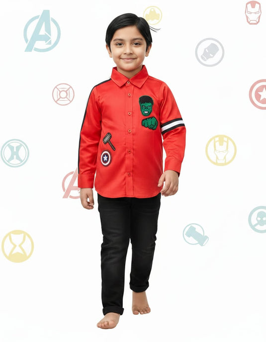 Red Avenger Stripe Shirt