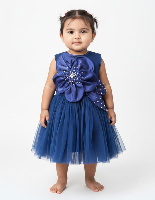 Blue Big Flower Dress