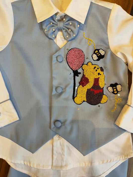Winnie The Pooh Blue Attached Jacket Set