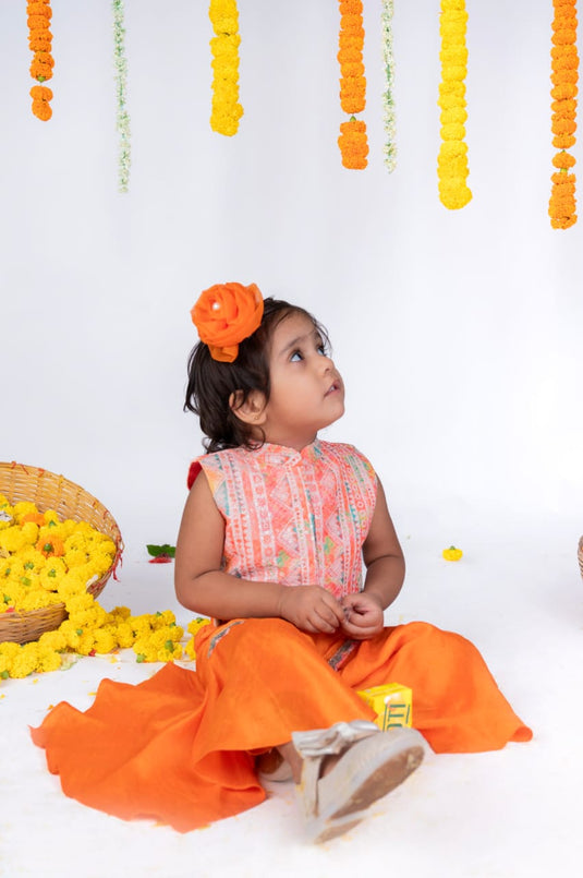 Orange Sharara Set