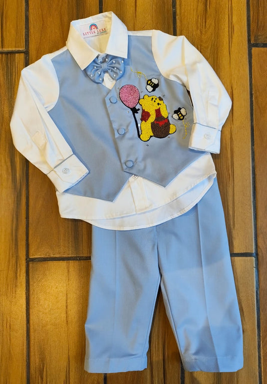 Winnie The Pooh Blue Attached Jacket Set