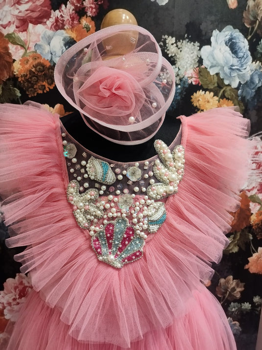 Peach Underwater Mermaid Theme Dress