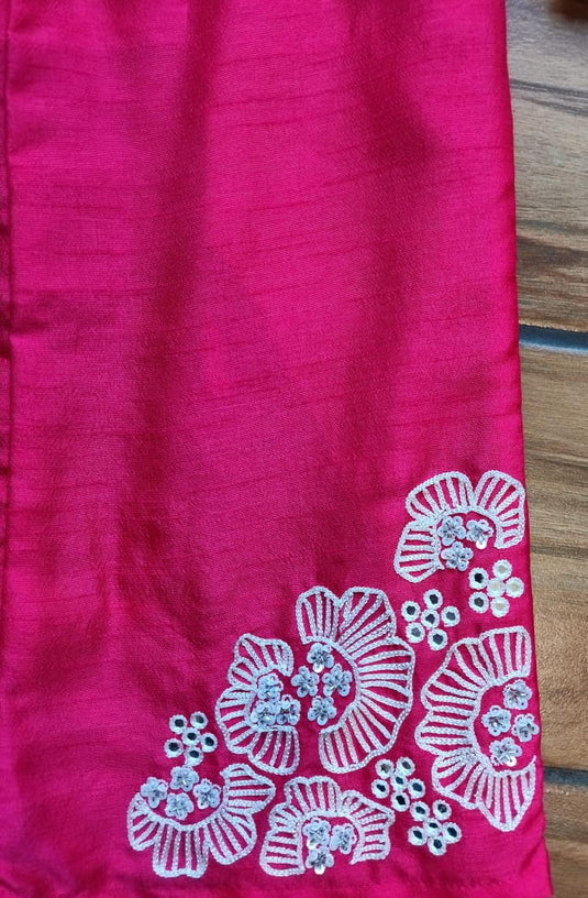 Red Organza Embroidered Belt Palazzo Set