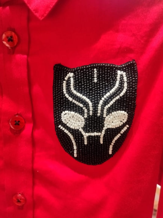 Red Metallic Lace Avenger Shirt