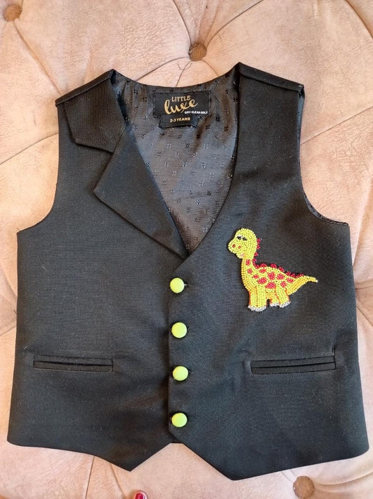 Black Dinosaur Waistcoat