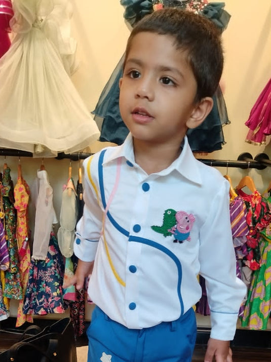 White George Pig Three Line Shirt