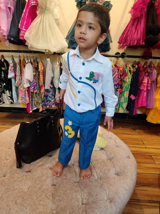 George Pig Three Line Shirt with Personalized Trouser