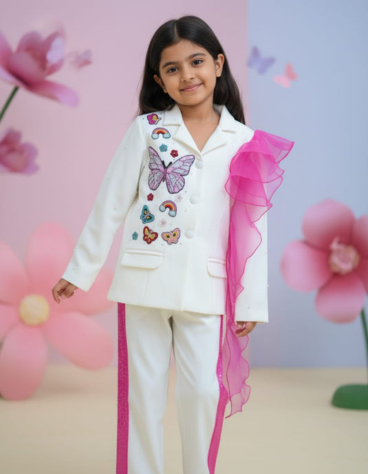 Butterfly Blazer Ruffle Cord Set