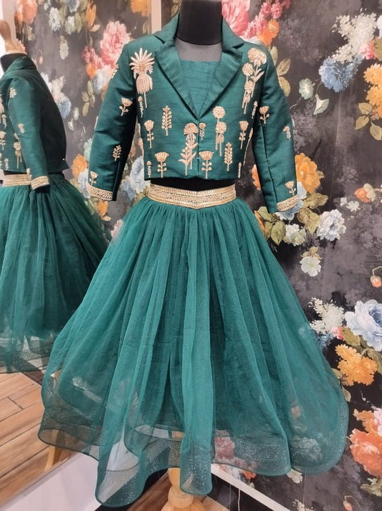 Green Blazer Dori Lehenga