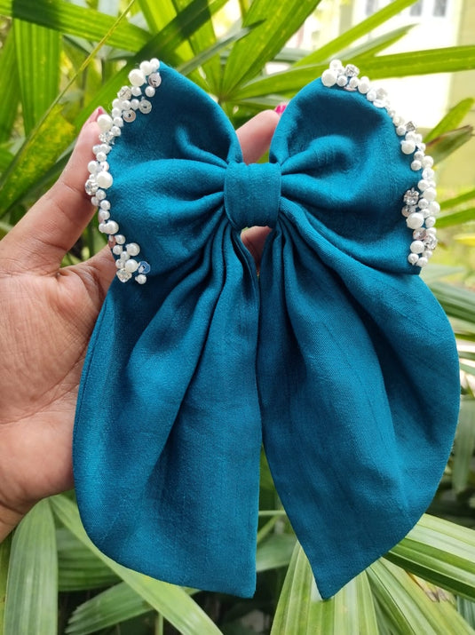 Embroidered Bowie Hair Clip