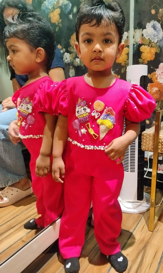 Hot Pink Cupcake and Icecream Jumpsuit