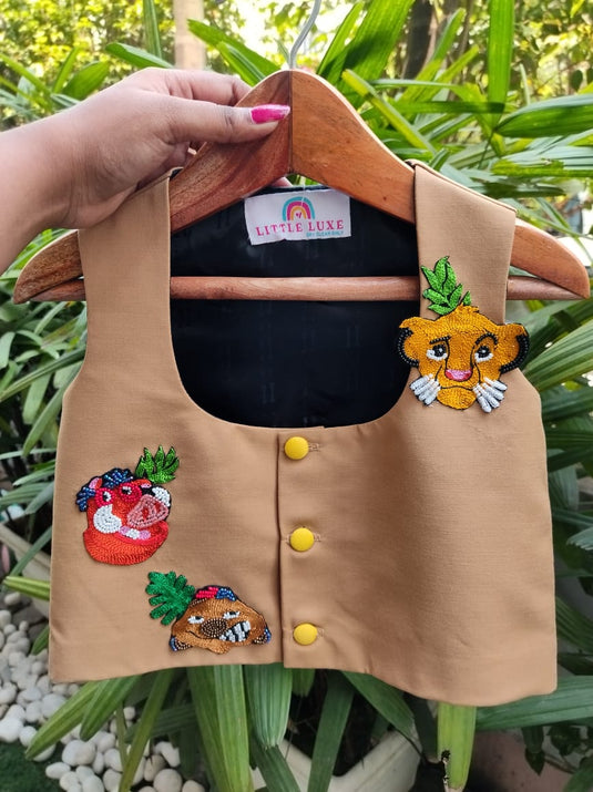 Beige Lion King Waistcoat