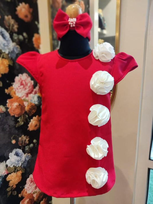 Red Dress With White Flowers