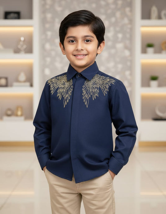 Angel Wings Navy Shirt