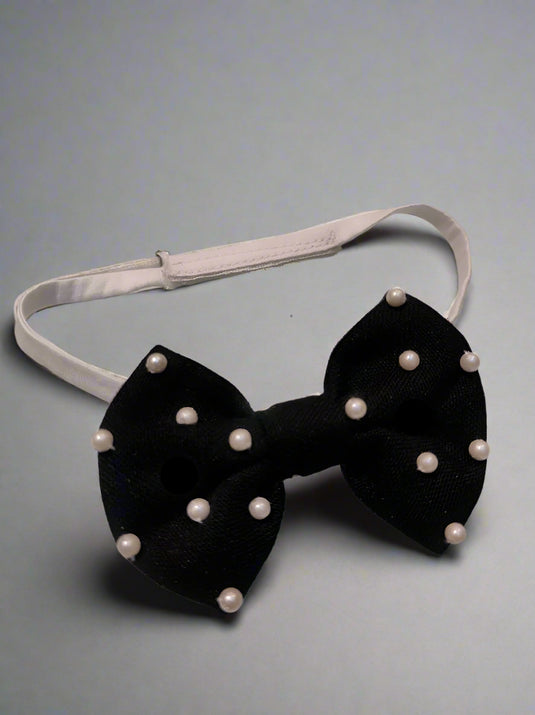 Boys' Pearl Bow Tie With Velcro