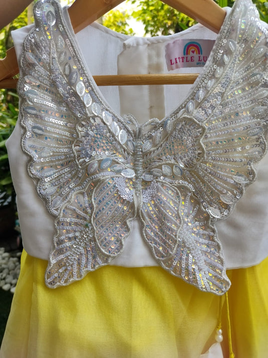 Butterfly Embroidered Shaded Lehenga Set