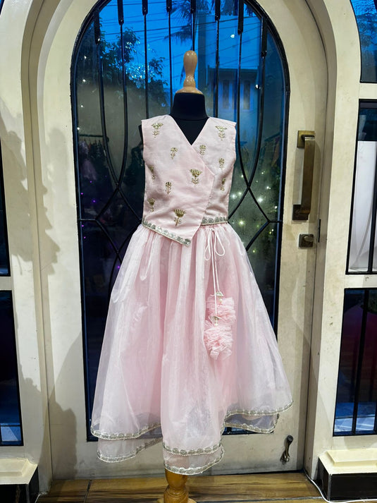 Waistcoat style Pink Lehenga set