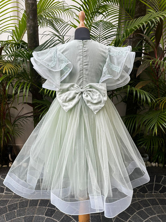 Mint Green Sequins Horsehair Dress