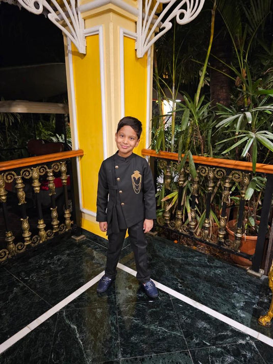 Black Drape Bandhgala Jacket