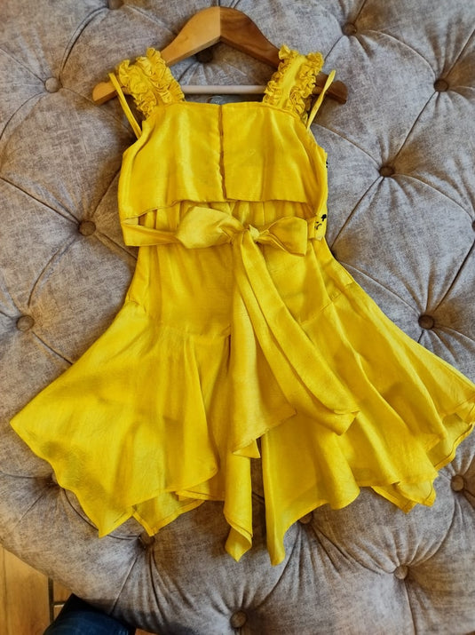 Yellow Bicycle Cord Set With Back Bow