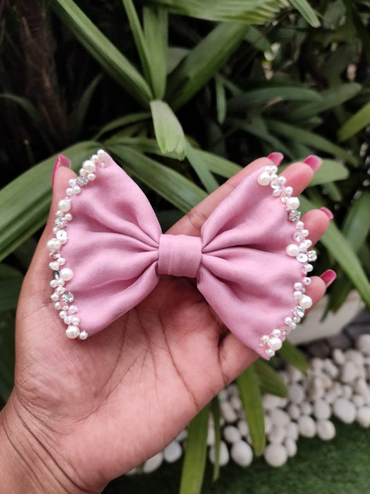 Embellished Organza Bow Clip