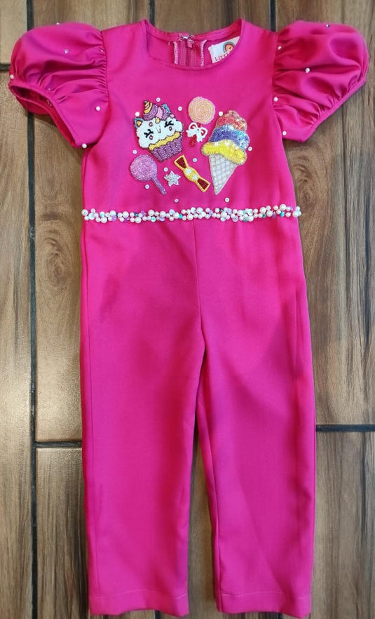 Hot Pink Cupcake and Icecream Jumpsuit