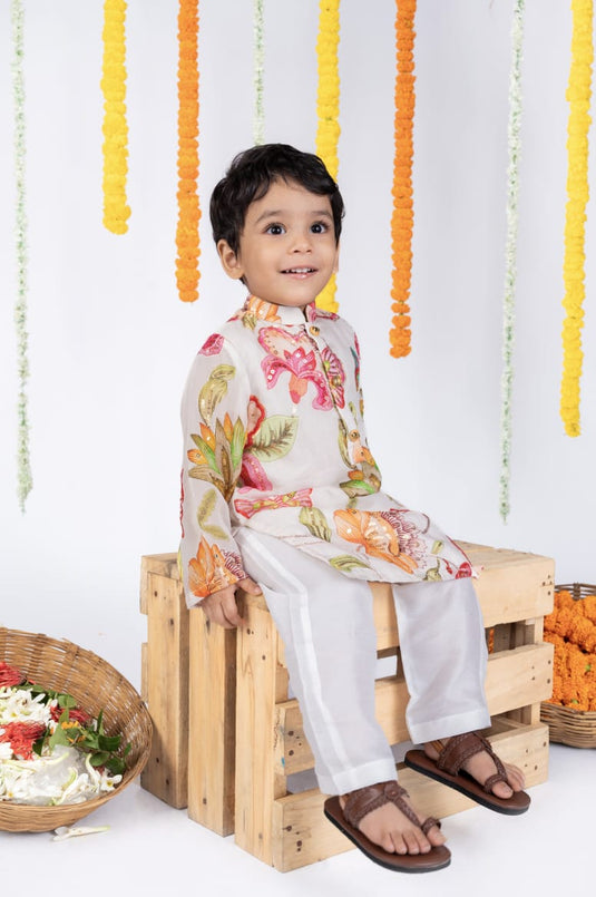 White Sequins Kurta Set