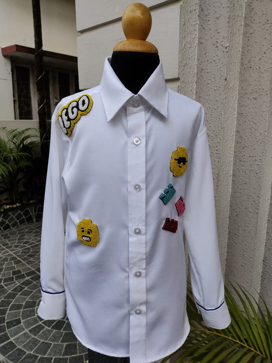 White Lego Theme Shirt