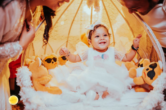 White Teddy Ruffle Pearl Dress