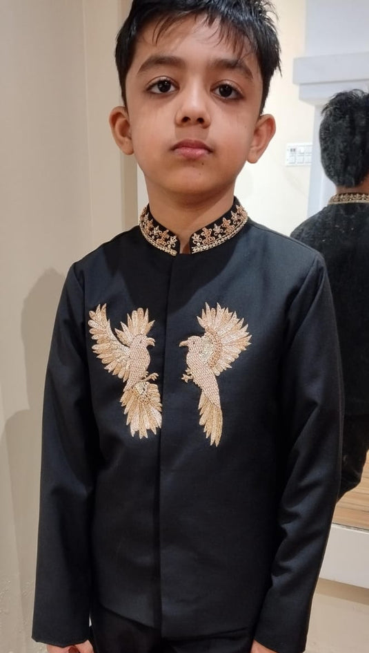 Twin Birds Embroidered Bandhgala