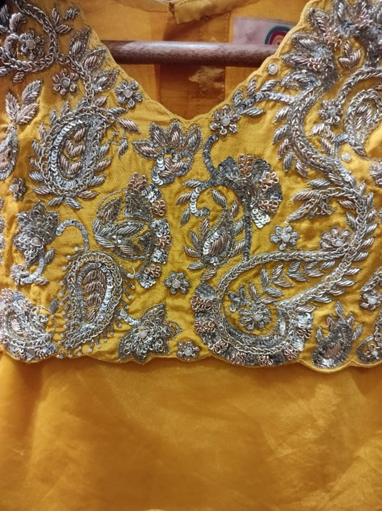 Paisley Embroidered Mustard Lehenga