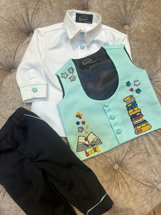 Books theme 3 Piece Waistcoat set