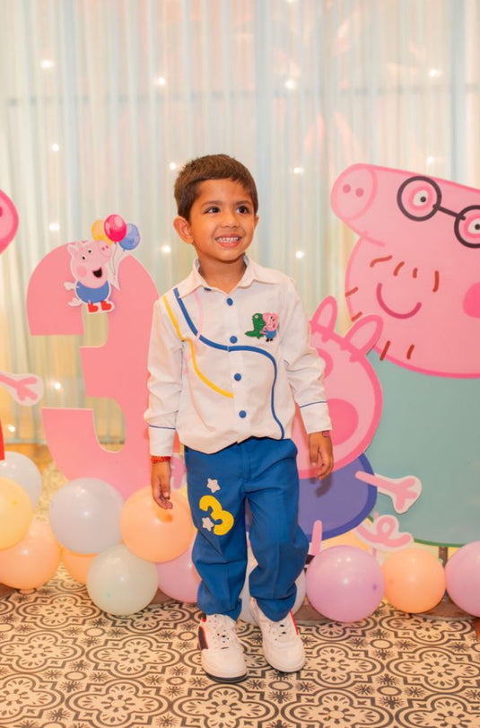 George Pig Three Line Shirt with Personalized Trouser