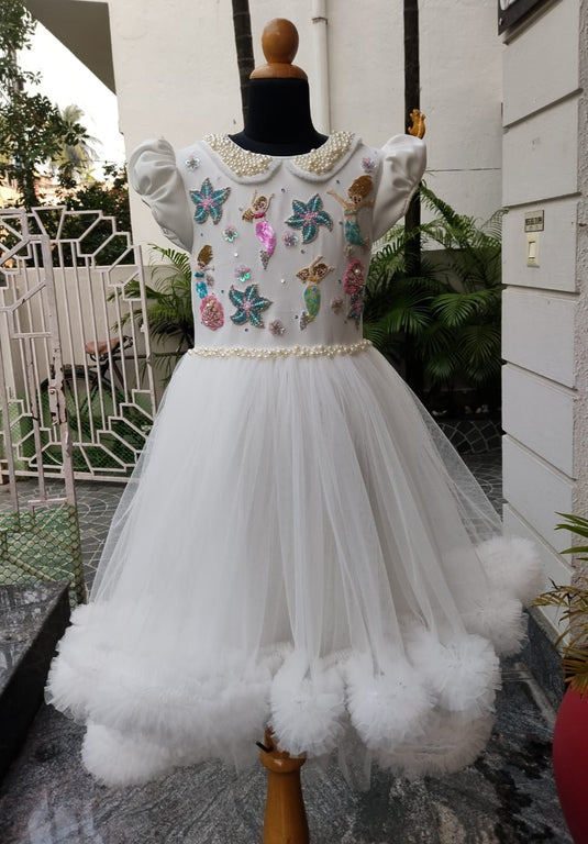 White High Low Mermaid Gown