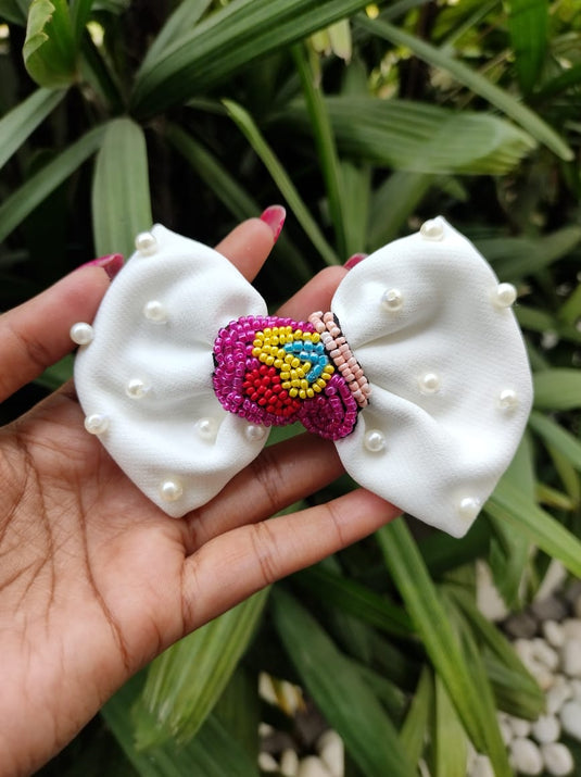 Butterfly Pearl Bow Hair Clip