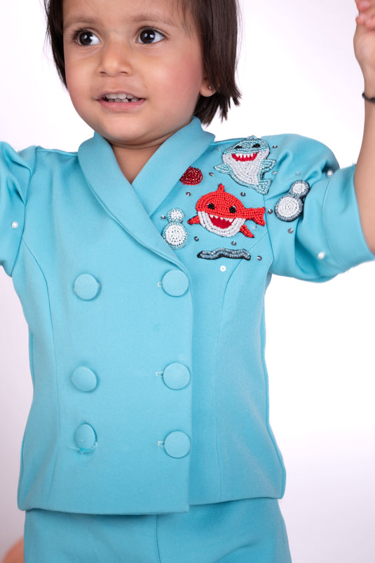 Baby Shark Theme Blazer Coord Set