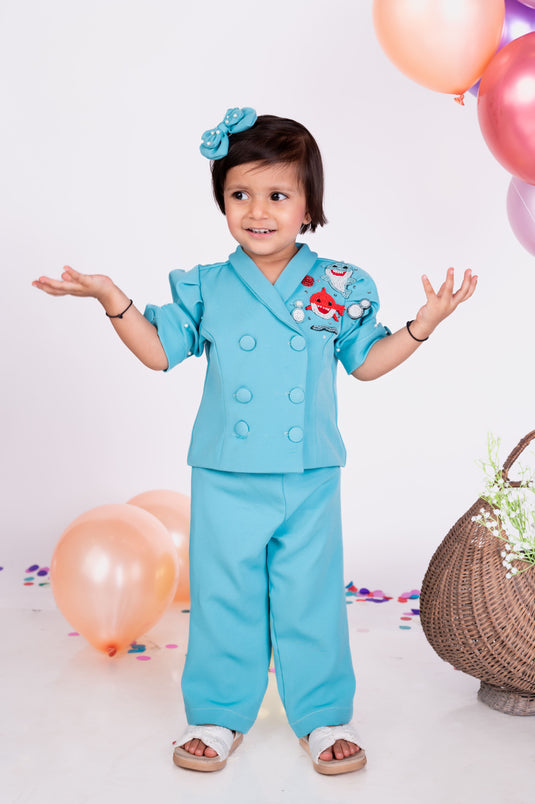 Baby Shark Theme Blazer Coord Set