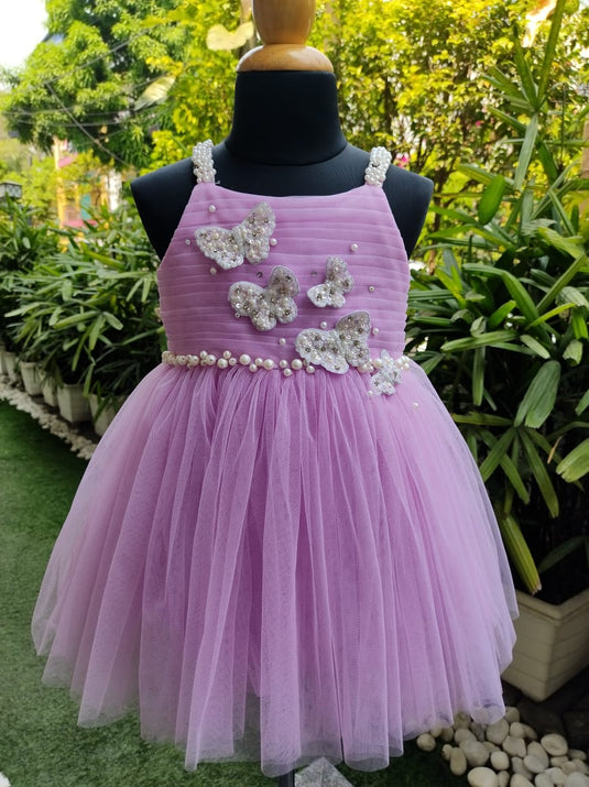 Lavender Butterfly Strappy Dress