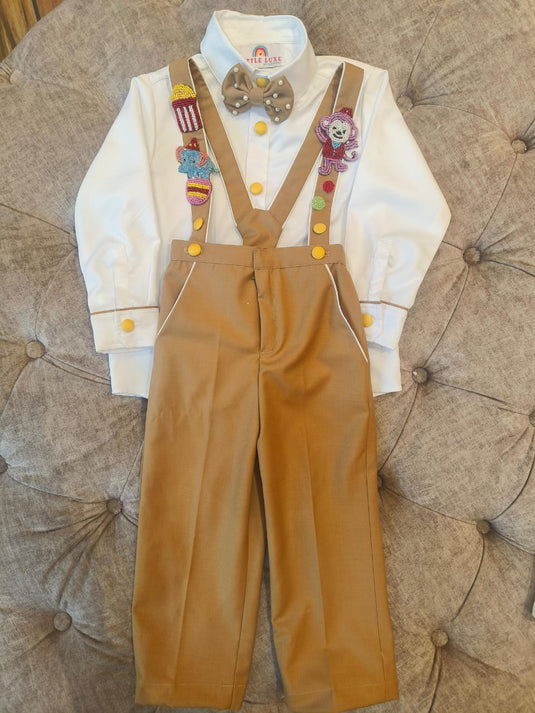 Carnival Theme Beige Suspender Set