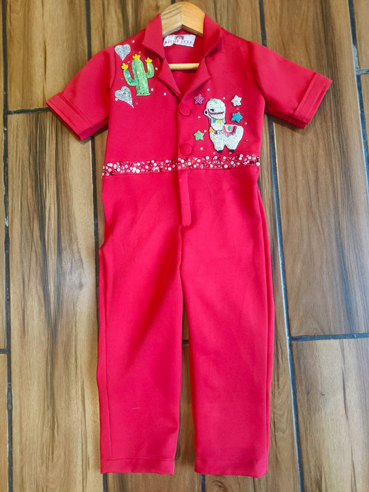 Red Llama Jumpsuit