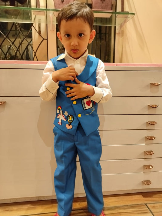 Transport theme Waistcoat Royal Blue