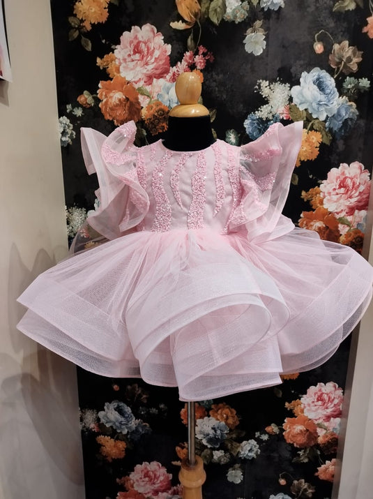 Light Pink Two Layer Sequins Dress