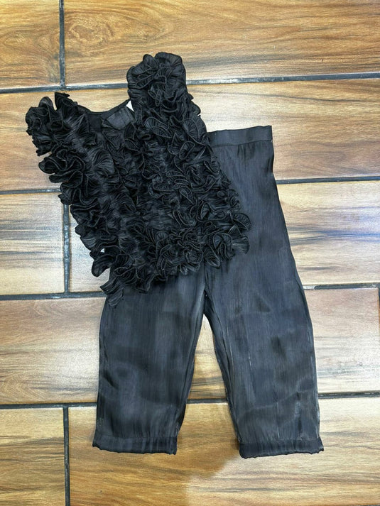 Black Buttersilk Ruffle Coord Set