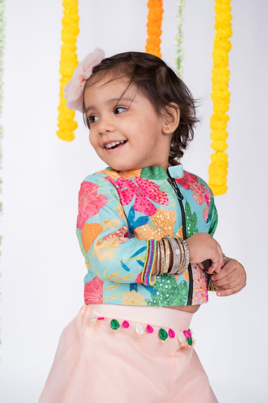 Floral Sequins Top Palazzo Set